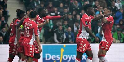 Vainqueur 4-1 à Saint-Etienne, l'AS Monaco est sur le podium de Ligue 1 (4-1)