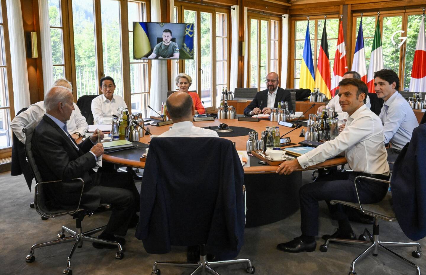 Volodymyr Zelensky est intervenu en visioconférence lors du sommet du G7.