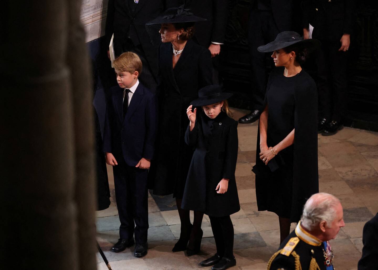 Les enfants de Catherine et William de Galles ont pris part au cortège derrière le cercueil d'Elizabeth II. 