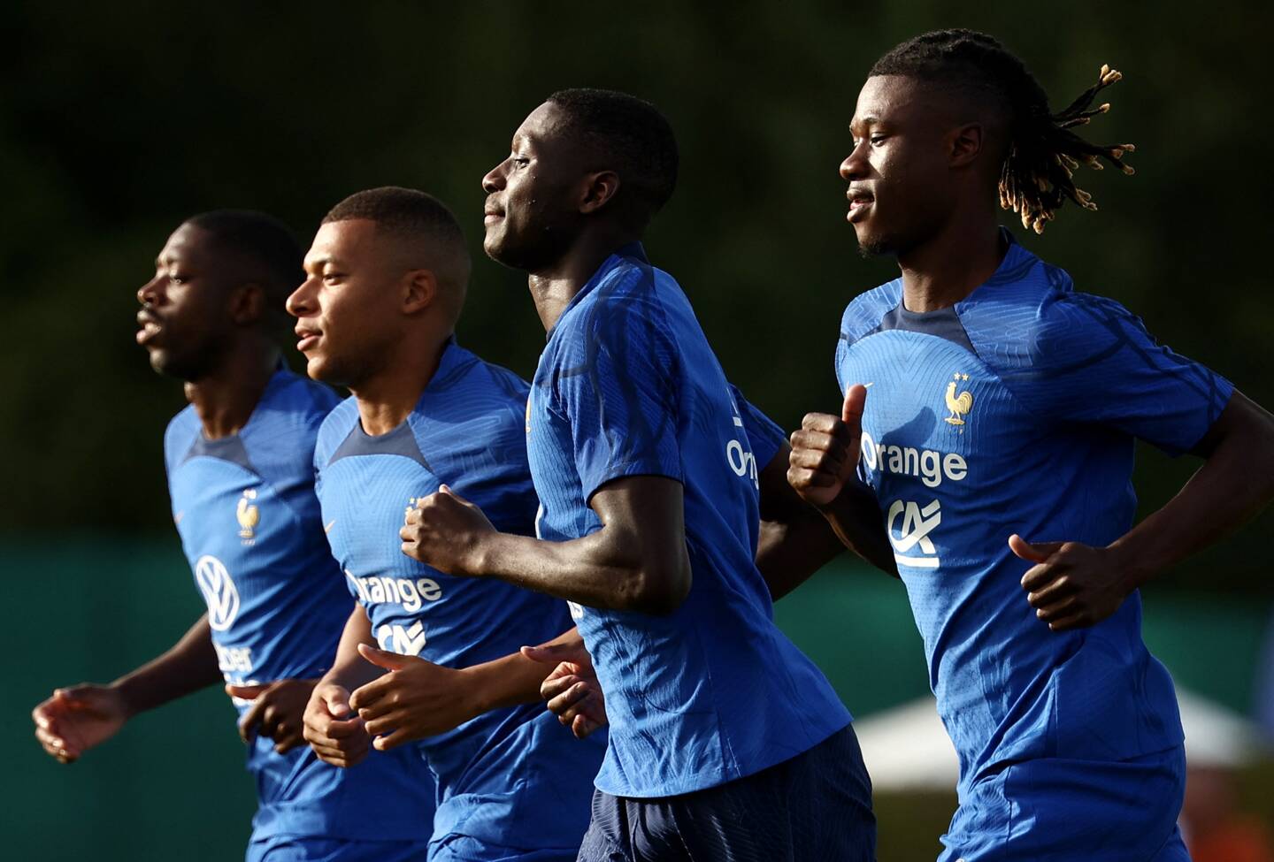 Les Bleus à l'entrainement à Clairefontaine. 