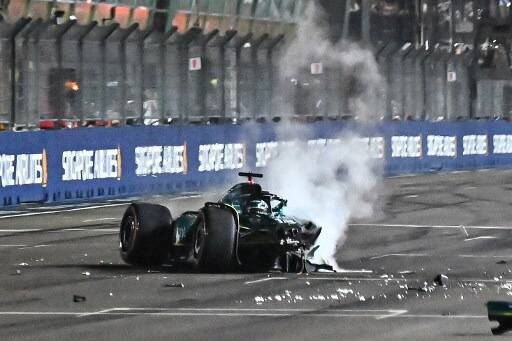 Les images de l'énorme crash de Lance Stroll pendant les qualifications du Grand Prix de F1 de Singapour