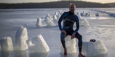 Apnée: le Niçois Arthur Guérin-Boëri établit un record du monde avec 120 m sous la glace