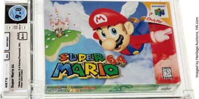 Une cartouche Super Mario 64 vendue plus d'un million de dollars aux enchères, nouveau record pour un jeu vidéo