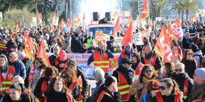 Grève contre la réforme des retraites: la mobilisation toujours importante à Nice, la manifestation s'élance à Toulon, la CFDT dénonce 
