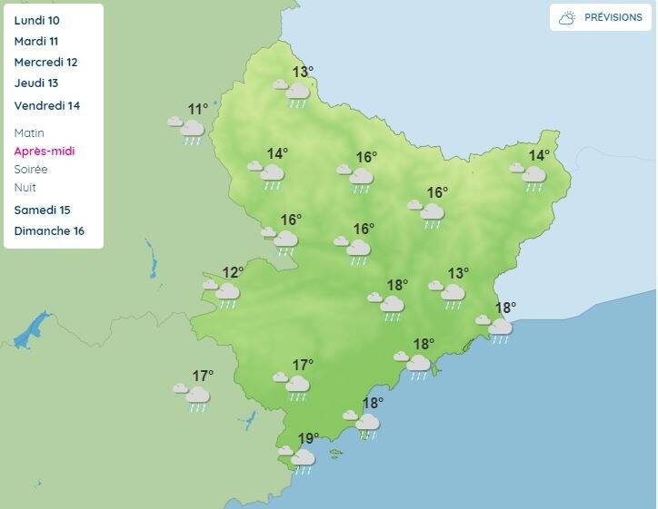 Encore un peu de pluie avant le soleil... et la pluie: semaine mitigée sur la Côte d'Azur