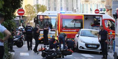 Accident entre un vélo et une moto à Nice : le motard très grièvement blessé