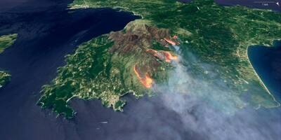 Les incendies qui font rage depuis deux semaines en Grèce vus du ciel
