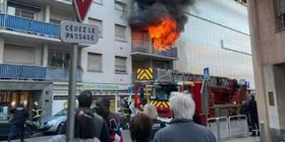 Les images de l'impressionnant incendie de ce mardi matin au centre-ville de Nice
