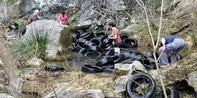 120 pneus jetés illégalement dans les Gorges du Loup, des bénévoles se mobilisent