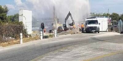 Les images impressionnantes de l'explosion d'une canalisation sur l'autoroute A57 dans le Var