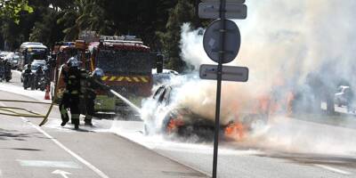 Le feu d'une voiture sur la Prom' et un accident sur la voie Mathis saturent totalement le trafic à Nice et sur l'A8
