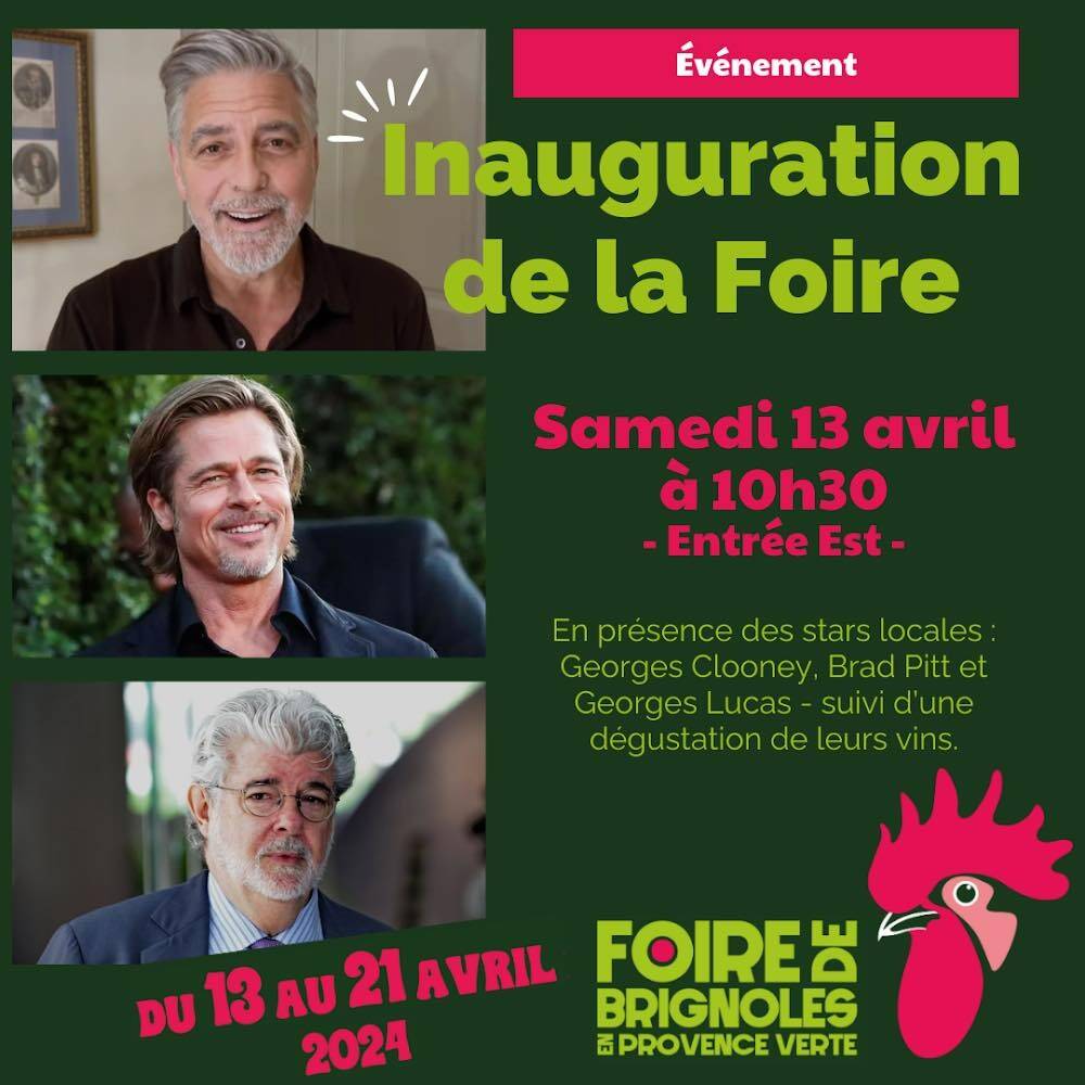 La Foire de Brignoles 2024 inaugurée par George Clooney, Brad Pitt et George Lucas?