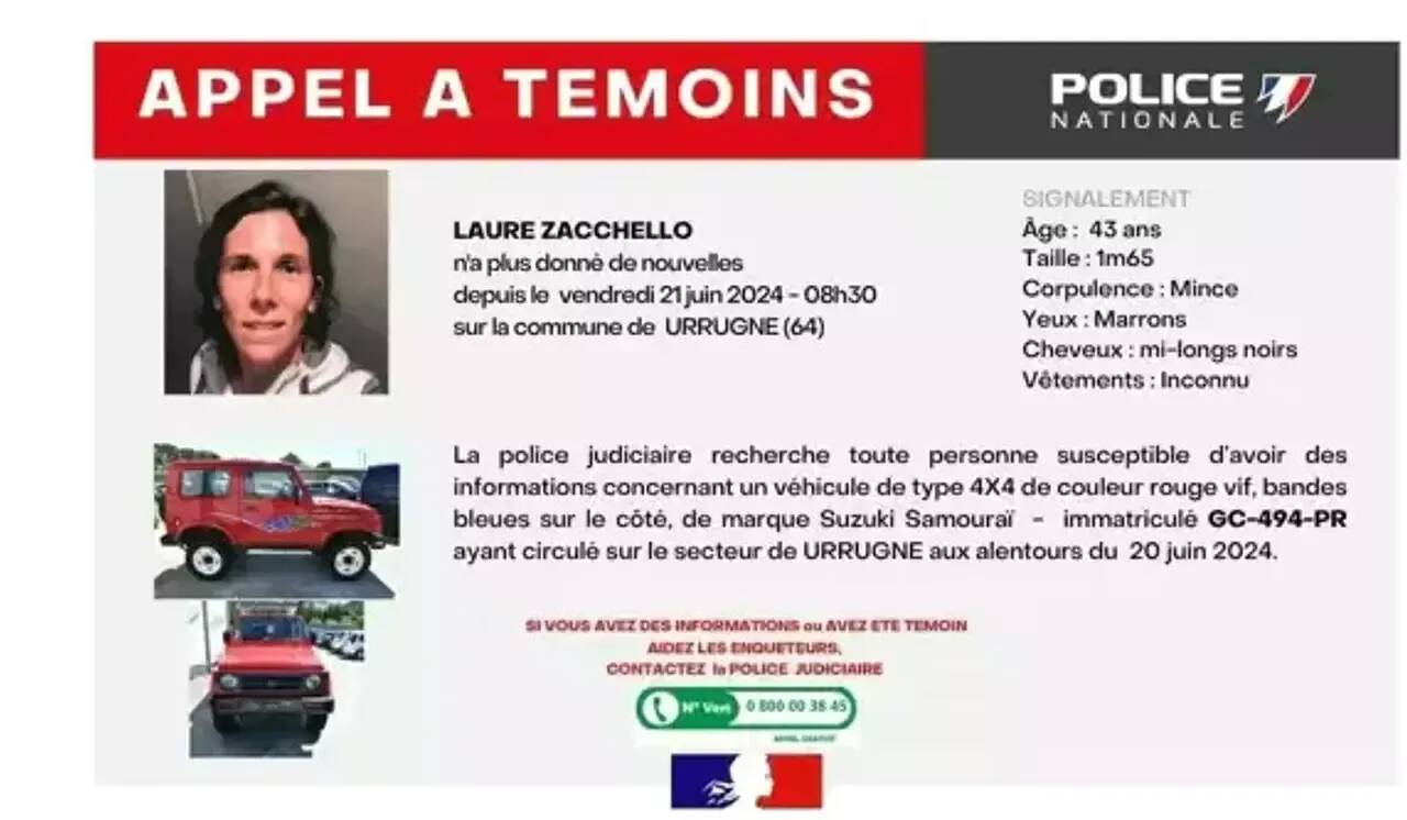 Disparition de Laure Zacchello: "pourrais-tu mourir sans regret", des messages inquiétants retrouvés dans le téléphone de la mère de famille