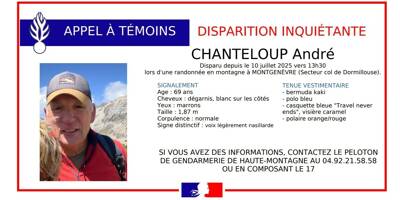 Un sexagénaire disparait lors d'une randonnée en montagne, la gendarmerie lance un appel à témoins
