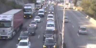 La circulation fortement perturbée sur l'A8 après un accident entre plusieurs véhicules à hauteur de Nice