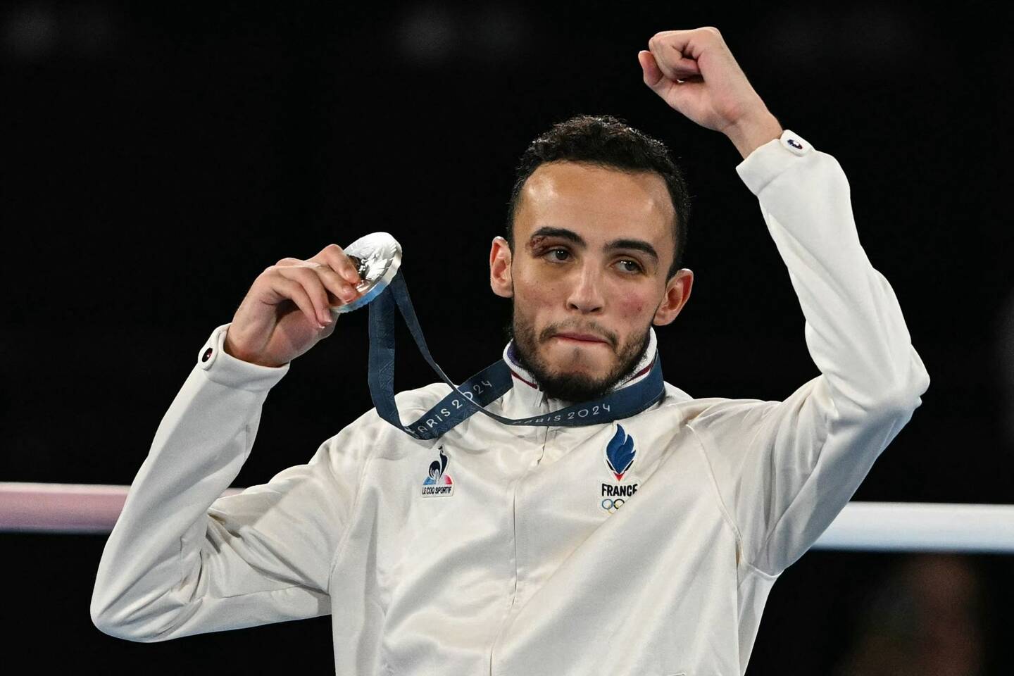 Le boxeur Français Billal Bennama a pris la médaille d'argent des -51 kg, jeudi aux JO de Paris. 