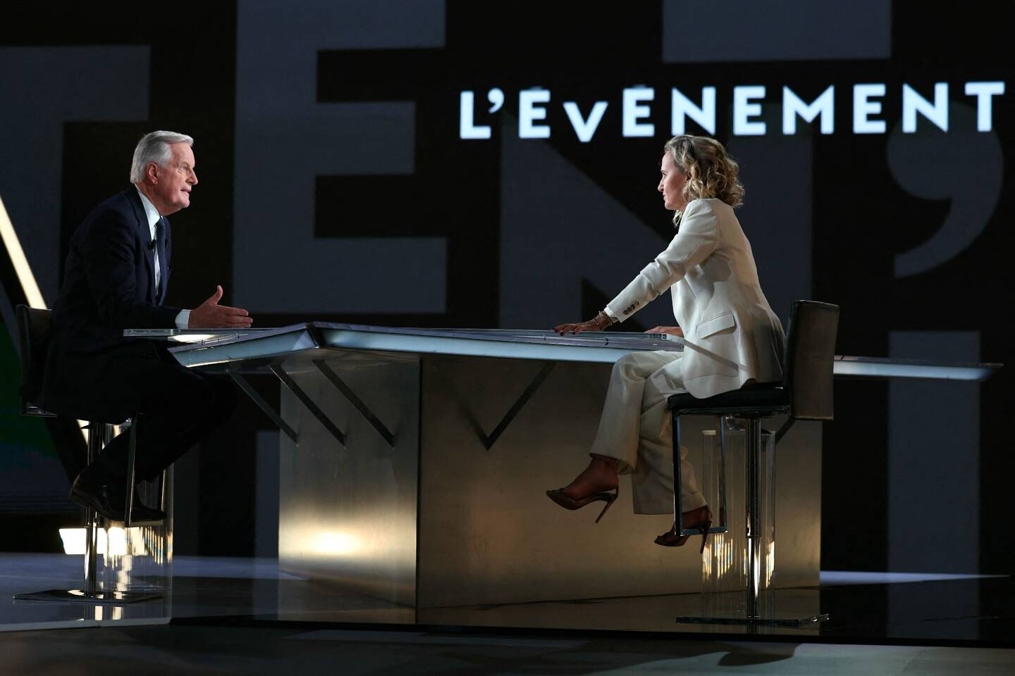 Michel Barnier, sur le plateau de l'Evènement. 