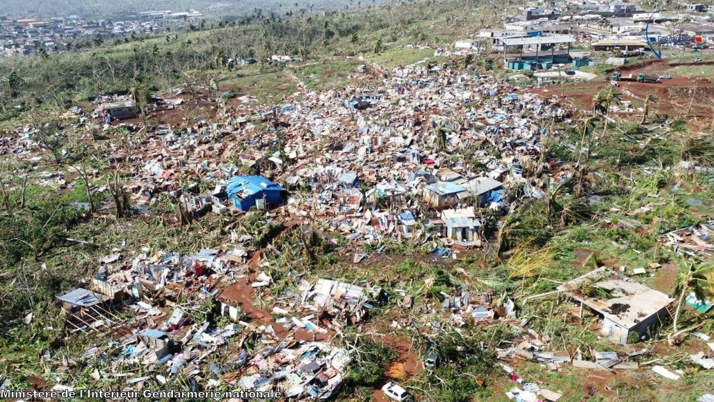  Une photo publiée par la Gendarmerie Nationale, ce 17 décembre. Il montre les dégâts provoqués par Chido, à Mayotte. 