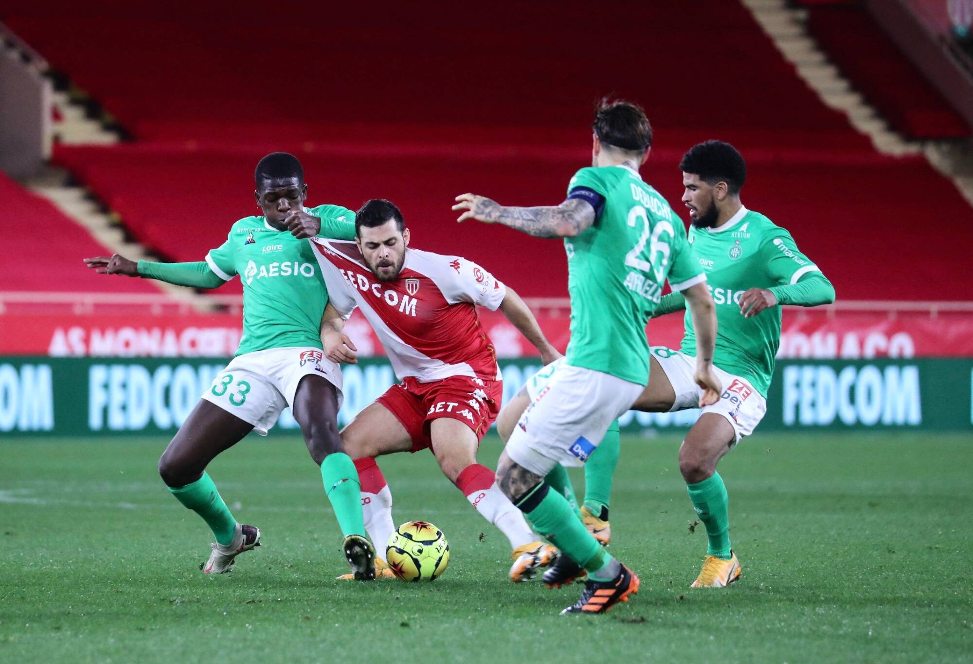 L'AS Monaco arrache un point, à dix contre Saint-Etienne (2-2)