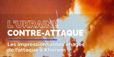 Guerre en Ukraine: les impressionnantes images du bombardement d'un dépôt de munitions russes à Kherson