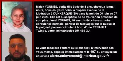 Enlèvement de la jeune Malek à Dunkerque: l'alerte est levée, la fillette toujours recherchée