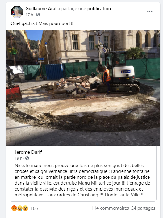 La Ville Enleve La Fontaine De La Place Du Palais De Justice Polemique A Nice Nice Matin