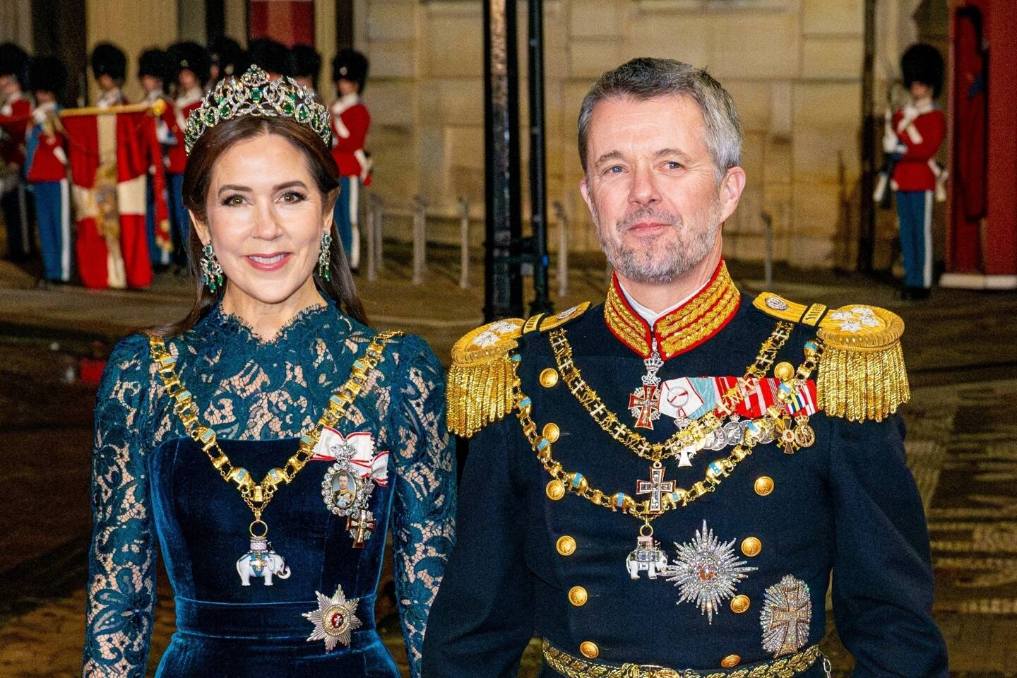 La famille royale danoise a assisté au traditionnel dîner du Nouvel An au palais de Christian VII à Amalienborg au Danemark le 1er janvier 2025.