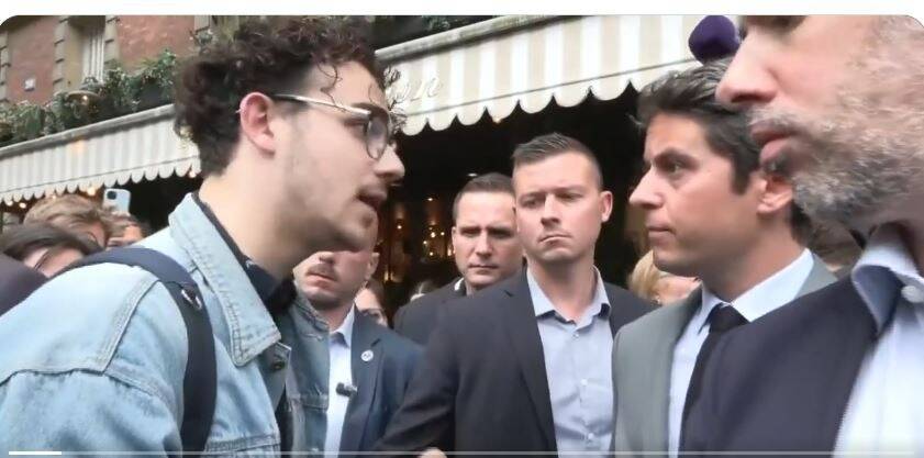 "Vous n'avez pas le droit de laisser le monde à l'extrême droite": un jeune homme interpelle Gabriel Attal ce mardi