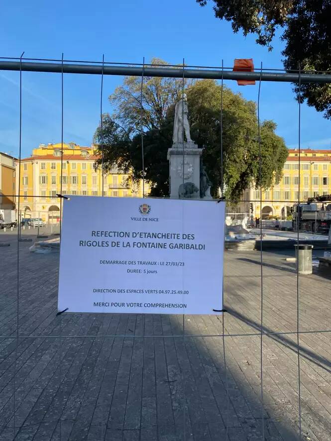 On vous explique pourquoi la fontaine de la place Garibaldi à Nice est encore en travaux