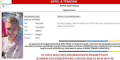 Le garçon qui avait fugué à Ramatuelle a été retrouvé à Sainte-Maxime