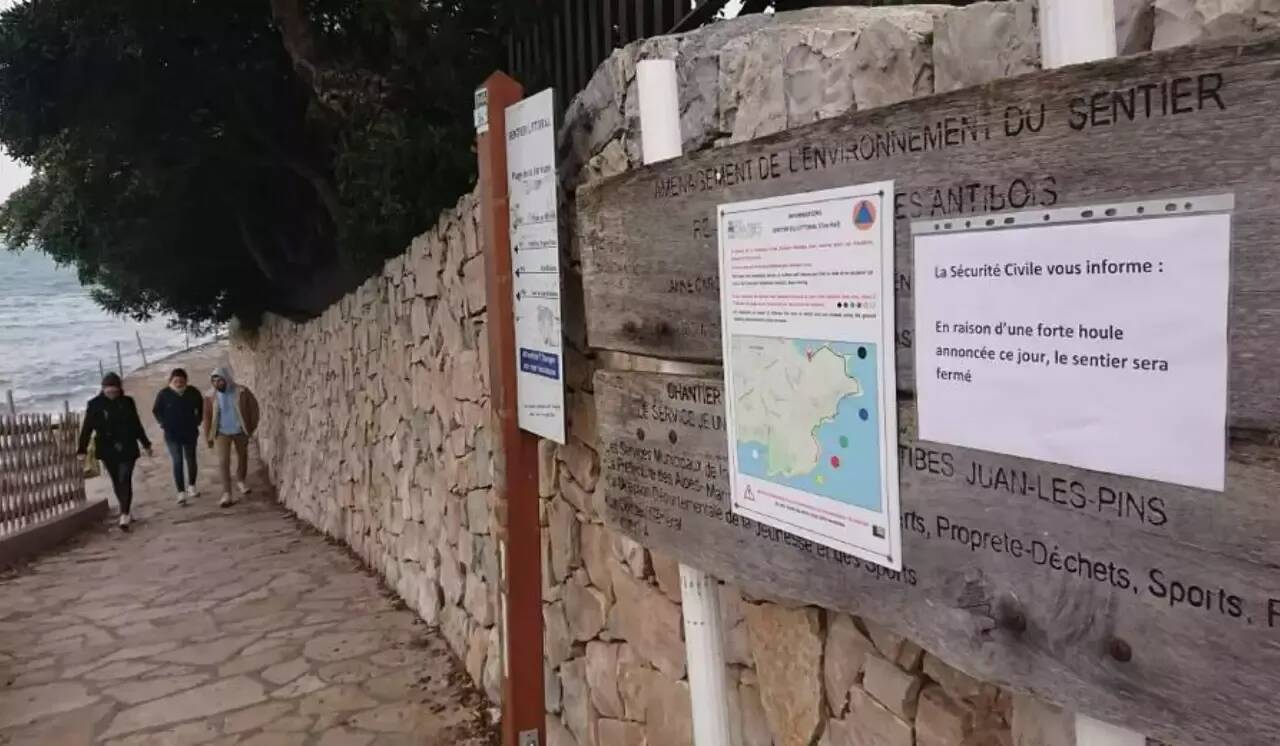 Orages: le sentier du littoral, les parcs et jardins fermés à Antibes