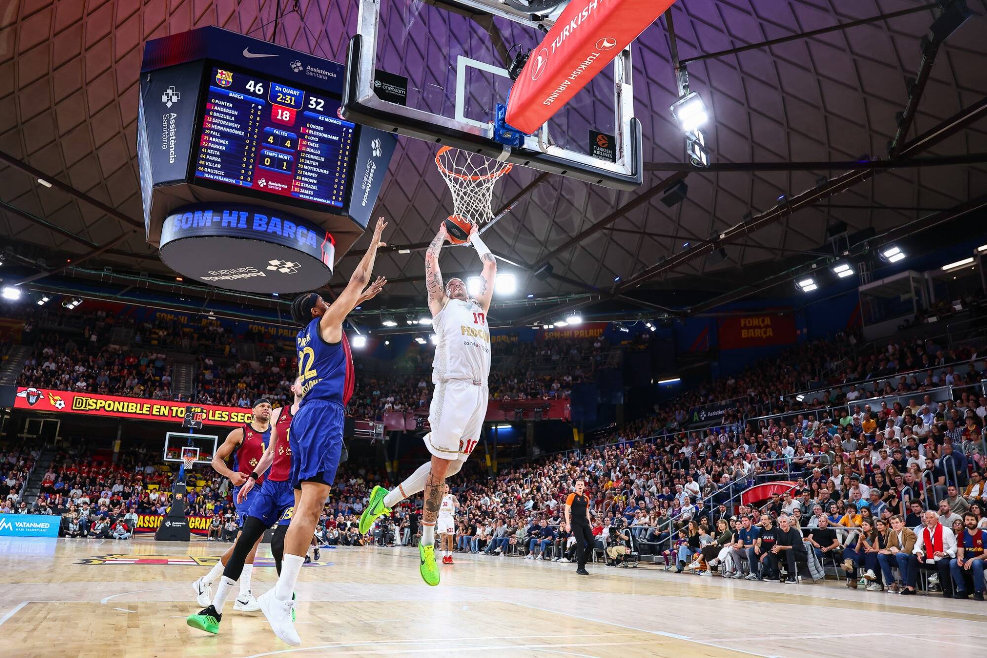 Battu à Barcelone 100-89, Monaco ne mène plus que 2-1 en Euroligue