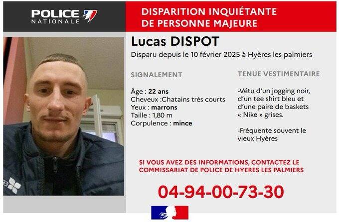 Un appel à témoin pour retrouver le jeune Lucas Dispot, disparu depuis le 10 février dernier à Hyères