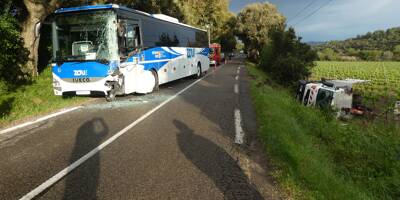 Un bus percute un camion, la route des Maures coupée ce lundi matin