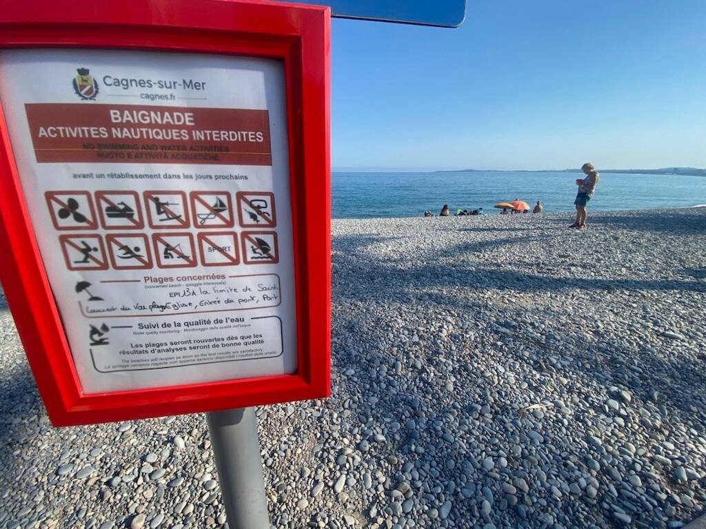 Suspicion de pollution, analyse en cours... Cagnes-sur-Mer ferment plusieurs plages à la baignade ce vendredi en fin d'après-midi