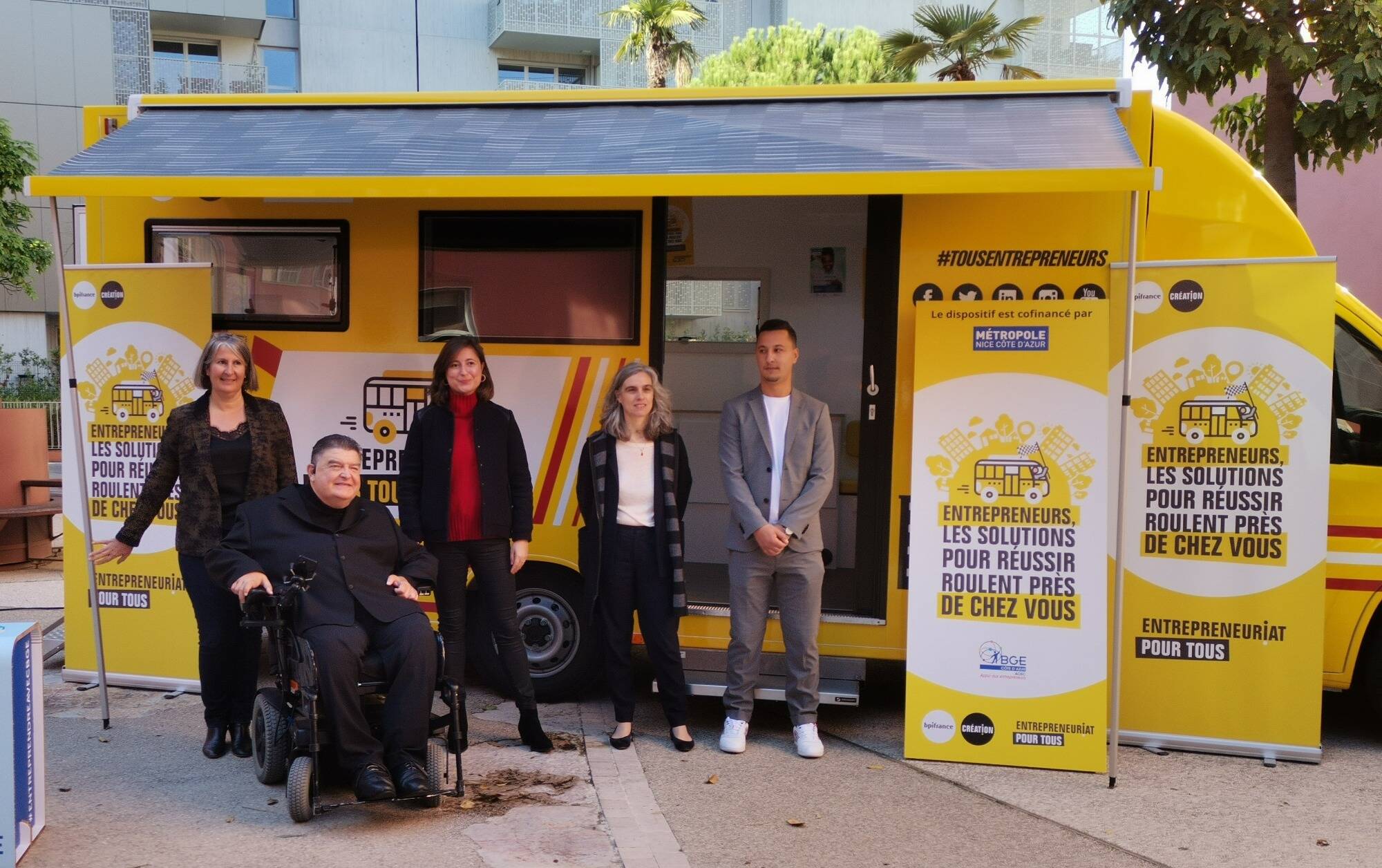 C'est parti pour la tournée du "bus de l'entrepreneuriat pour Tous" dans les Alpes-Maritimes