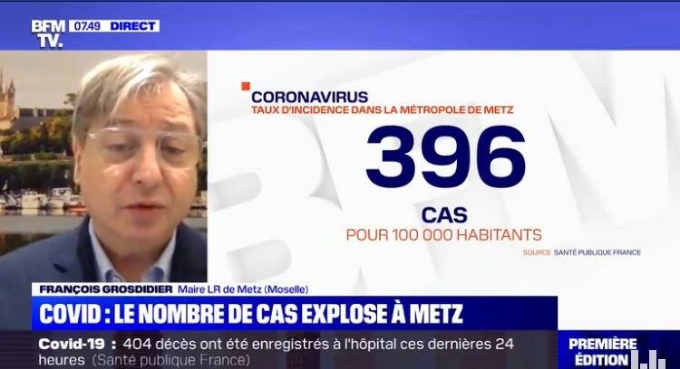 Un confinement fort et localisé. Le maire de Metz, 2e ville de France la plus affectée par la Covid-19, réclame un changement de stratégie