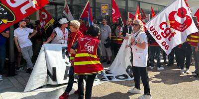 Une centaine de manifestants contre la réforme des retraites devant la gare de Cannes en plein Festival