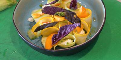 L'appétissante recette de la salade de courgette, brousse, abricots et poutargue du chef de l'Es/pacio à Saint-Cyr-sur-Mer