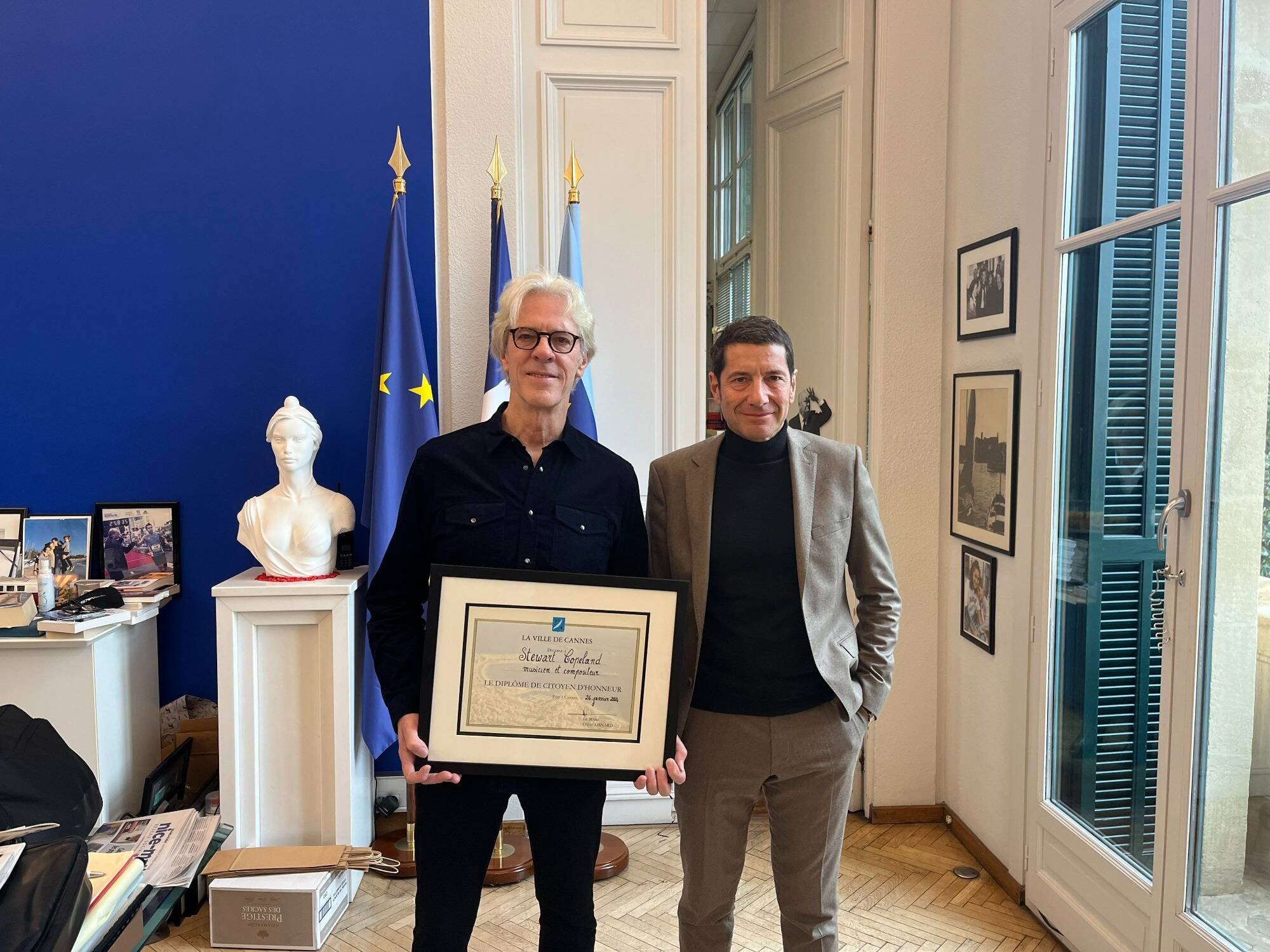 Le batteur et fondateur du groupe The Police distingué "Citoyen d'honneur" de la ville de Cannes