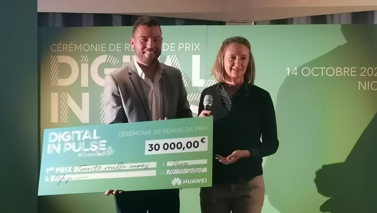 La startup Oghji, incubée à MonacoTech, remporte le premier prix de l'étape niçoise du Digital In Pulse organisé par Huawei France. 