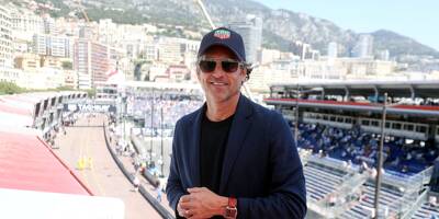 L'acteur Patrick Dempsey au volant d'une Porsche sur le circuit de Monaco : 