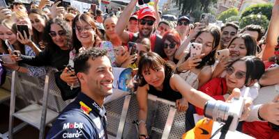 Le pilote Daniel Ricciardo accueilli en rock star dans la fan zone du 80e Grand Prix de Monaco