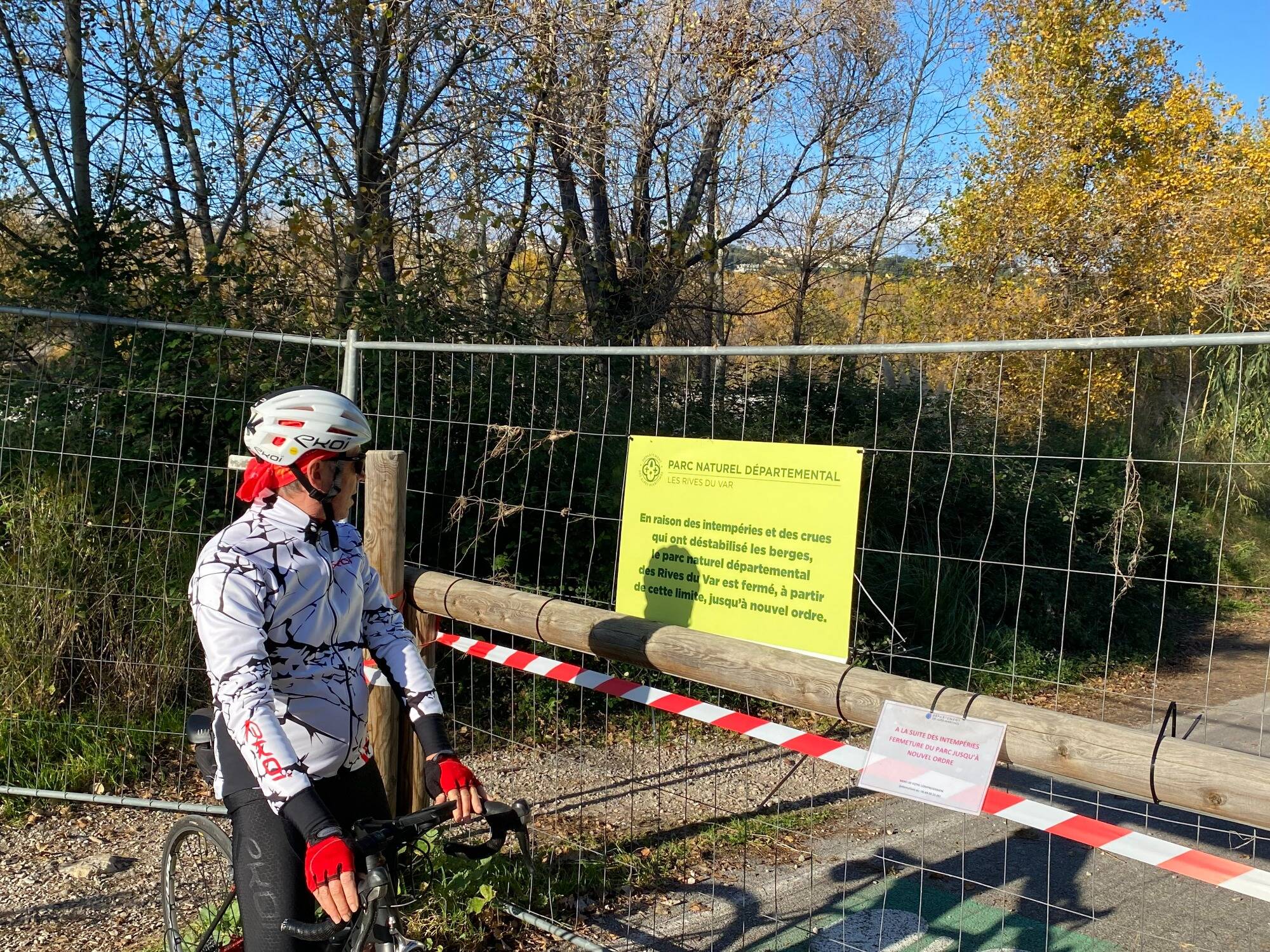 Impactée par les intempéries, la piste cyclable des rives du Var est fermée jusqu'à nouvel ordre