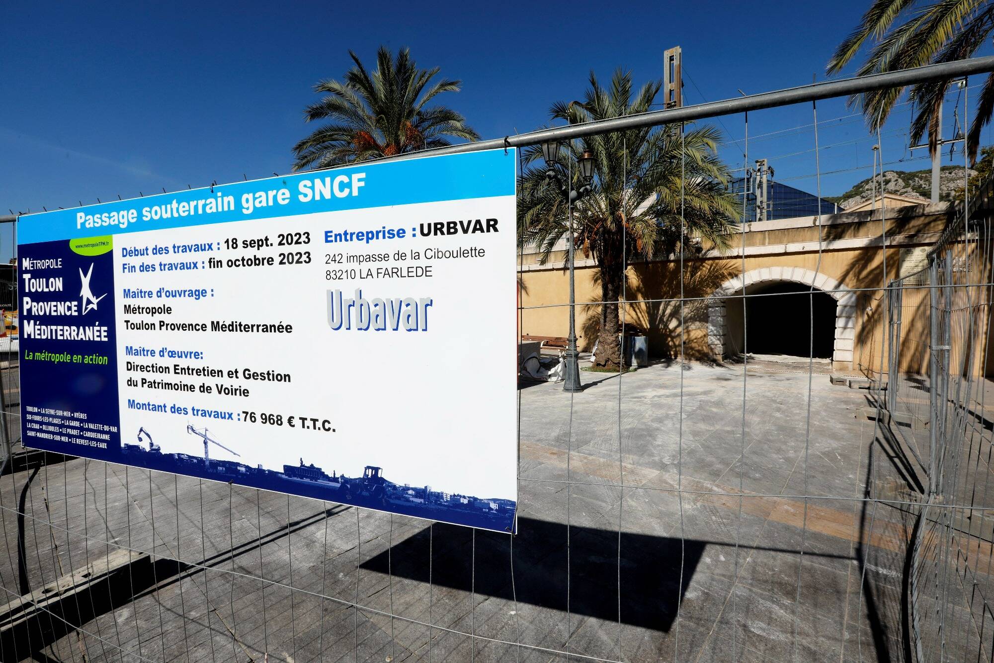 Ce qu'il faut savoir sur les travaux du souterrain piéton qui relie la gare SNCF au Zénith de Toulon