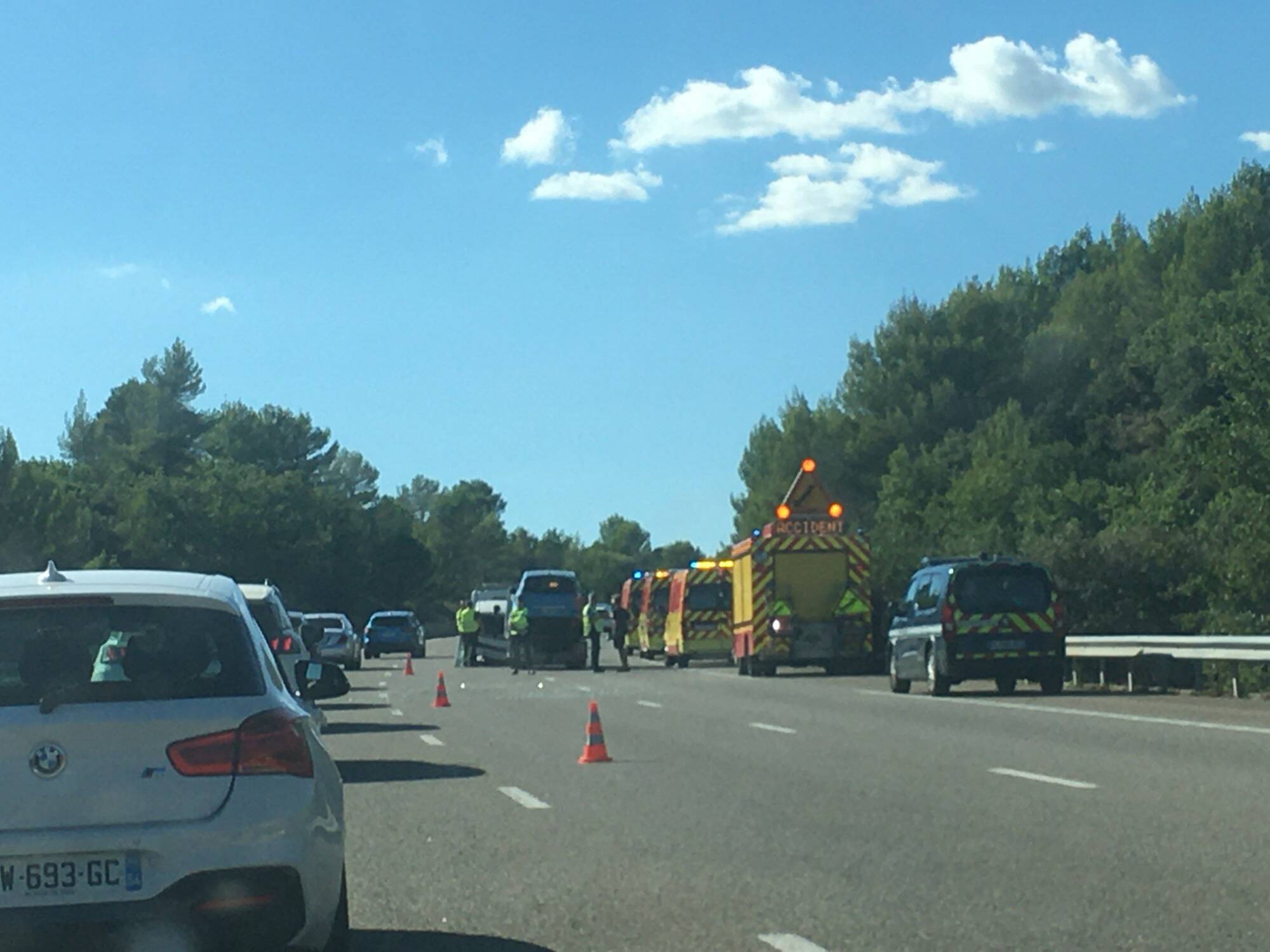 Un accident entre plusieurs véhicules perturbe la circulation sur l'autoroute A8 dans le Var