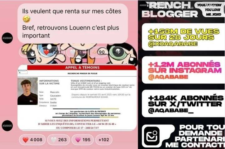 Après Xavier Dupont de Ligonnès, l'influenceur Aqababe veut retrouver Louenn, un mineur varois en fugue