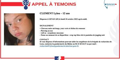 Lylou, 12 ans, disparue depuis le 10 octobre dans le Rhône est toujours portée disparue