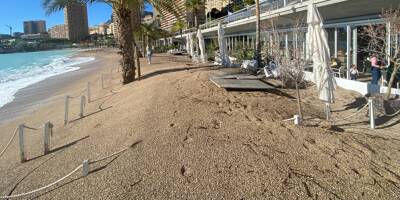 Terrasses balayées, mobilier enseveli... La tempête Domingos provoque un coup de mer sur la plage du Larvotto à Monaco