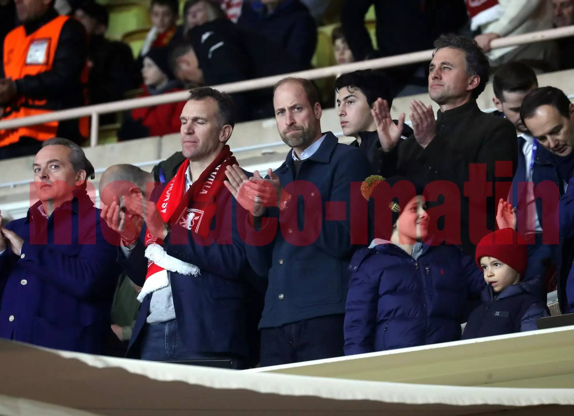 Le prince William dans les tribunes du stade Louis-II ce mardi soir pour supporter son équipe de coeur Aston Villa
